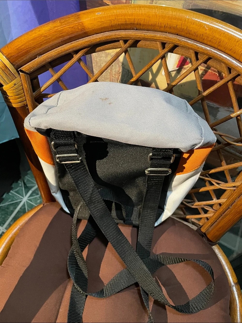 Discman Compact Cream and Orange Backpack